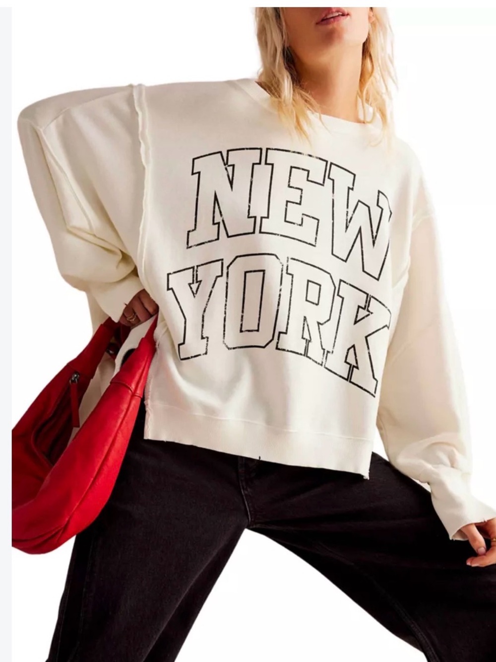 Free People graphic Camden crewneck sweatshirt sz medium